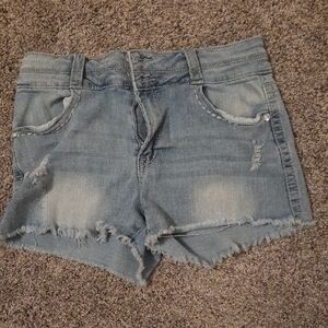 Almost Famous Light Blue Distressed Denim Shorts